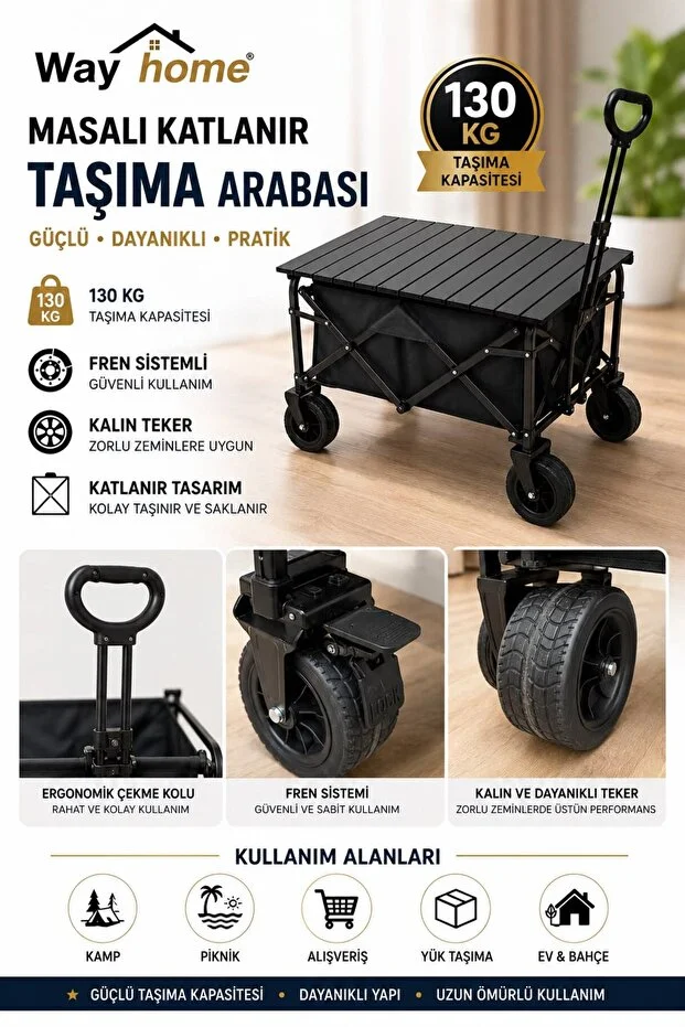 Katlanabilir Taşıma Arabası – Kamp / Plaj / Bahçe / Pazar /Evcil hayvan Katlanabilir Taşıma Arabası – Kamp / Plaj / Bahçe / Pazar /Evcil hayvan
